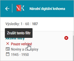 NDK - zrušit aktivní filtry