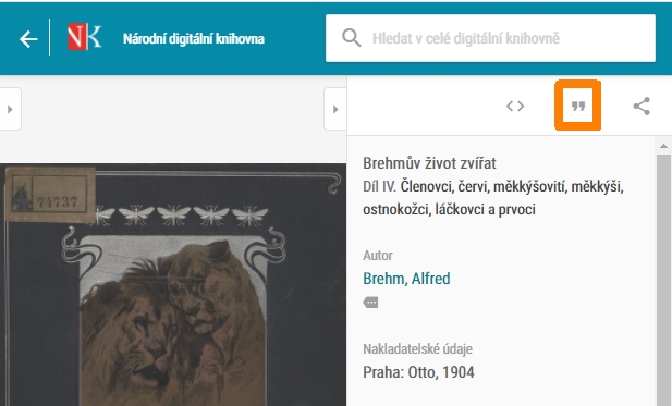 NDK - citace u veřejného díla