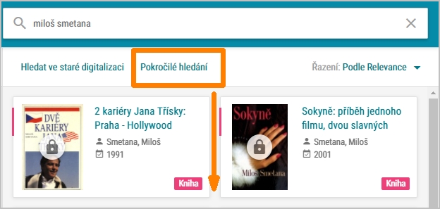 NDK - hledání knih podle autora - Pokročilé hledání