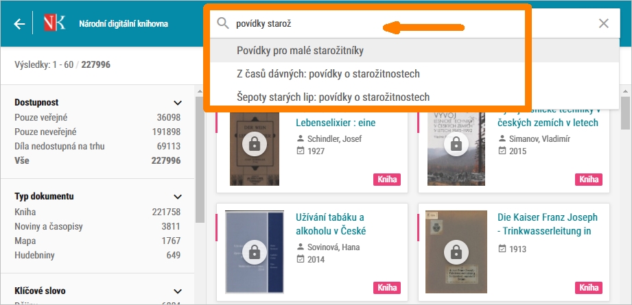 NDK - hledání knih v obecném vyhledávacím poli