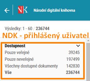 NDK- filtr Dostupnost
