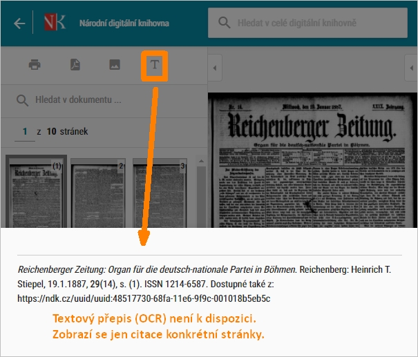 NDK - OCR není k dispozici