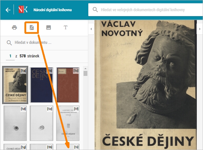 vytvoření PDF z veřejného díla v NDK