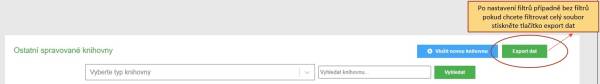 Obr. 12a) – Ukázka exportu dat z pohledu pověřené knihovny Obr. 12a) – Ukázka exportu dat z pohledu pověřené knihovny