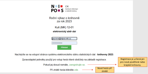 Obr. 15 – Ukázka úvodní strany elektronického sběru dat Obr. 15 – Ukázka úvodní strany elektronického sběru dat