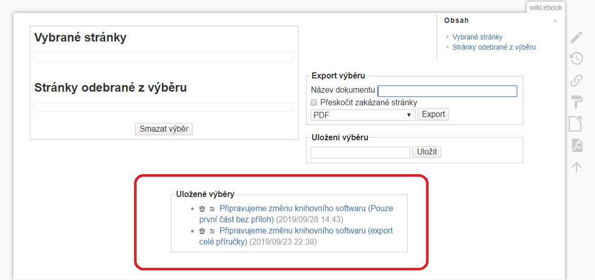 Obr. 7: uložené výběry